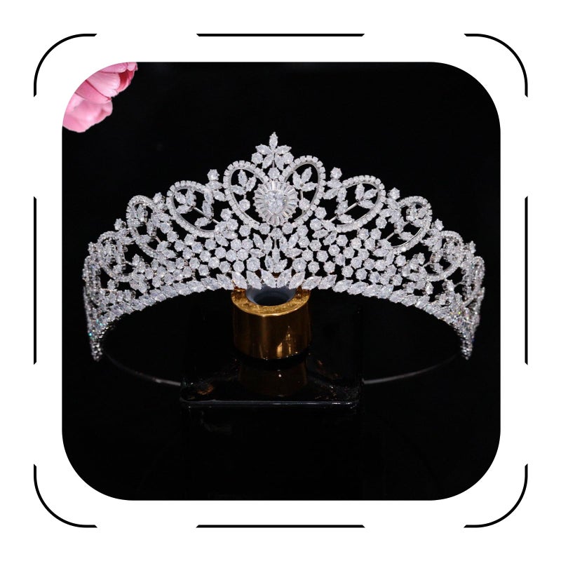 Jorsnovs Wedding Crowns for Bride Cubic Zirconia Tiaras Bridal Diamond Headpieces Corona De Novia Quinceanera Zircon Headband - Image 1